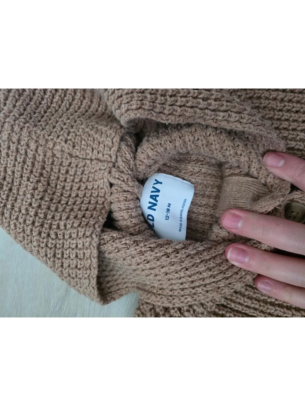 Baby Old Navy hooded knit sweater size 12-18 m